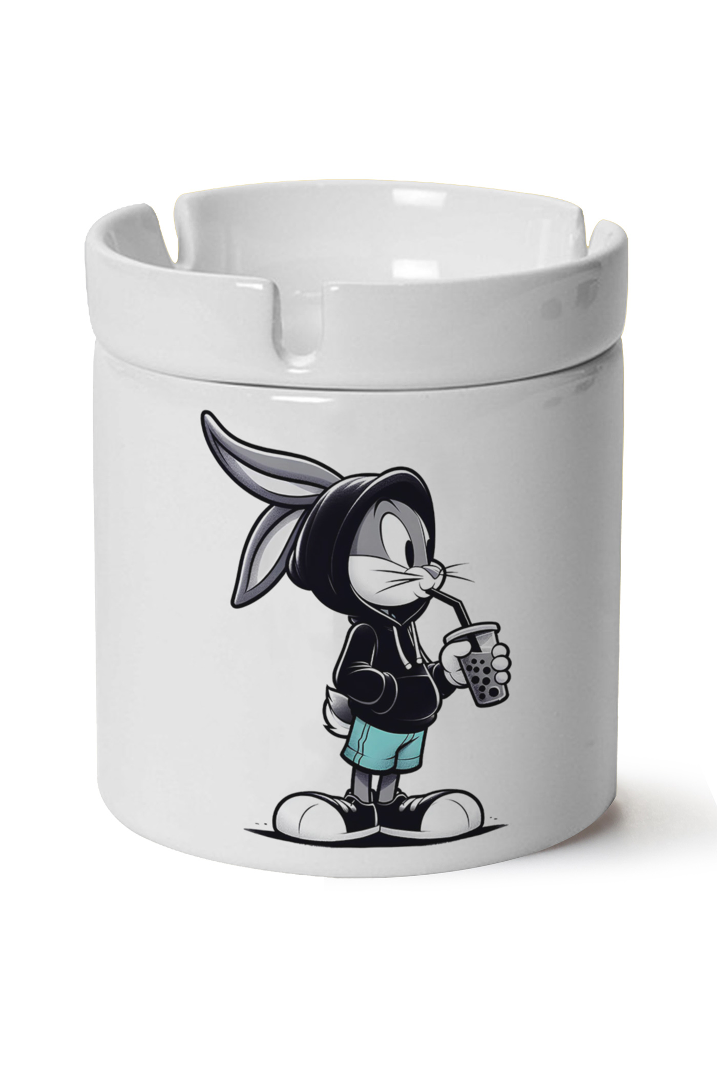 Bugs Bunny Baskılı Porselen At Söndür Küllük