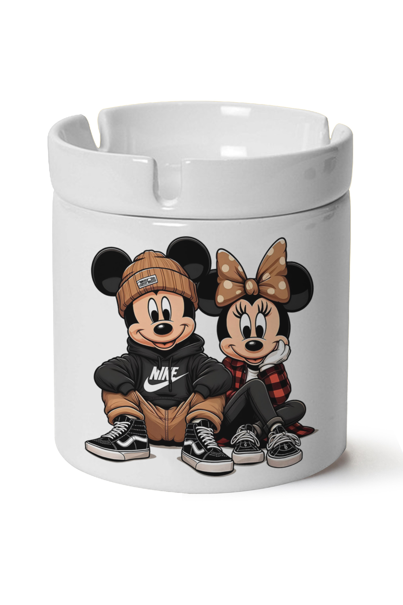 Mickey Minnie Mouse Baskılı Porselen At Söndür Küllük