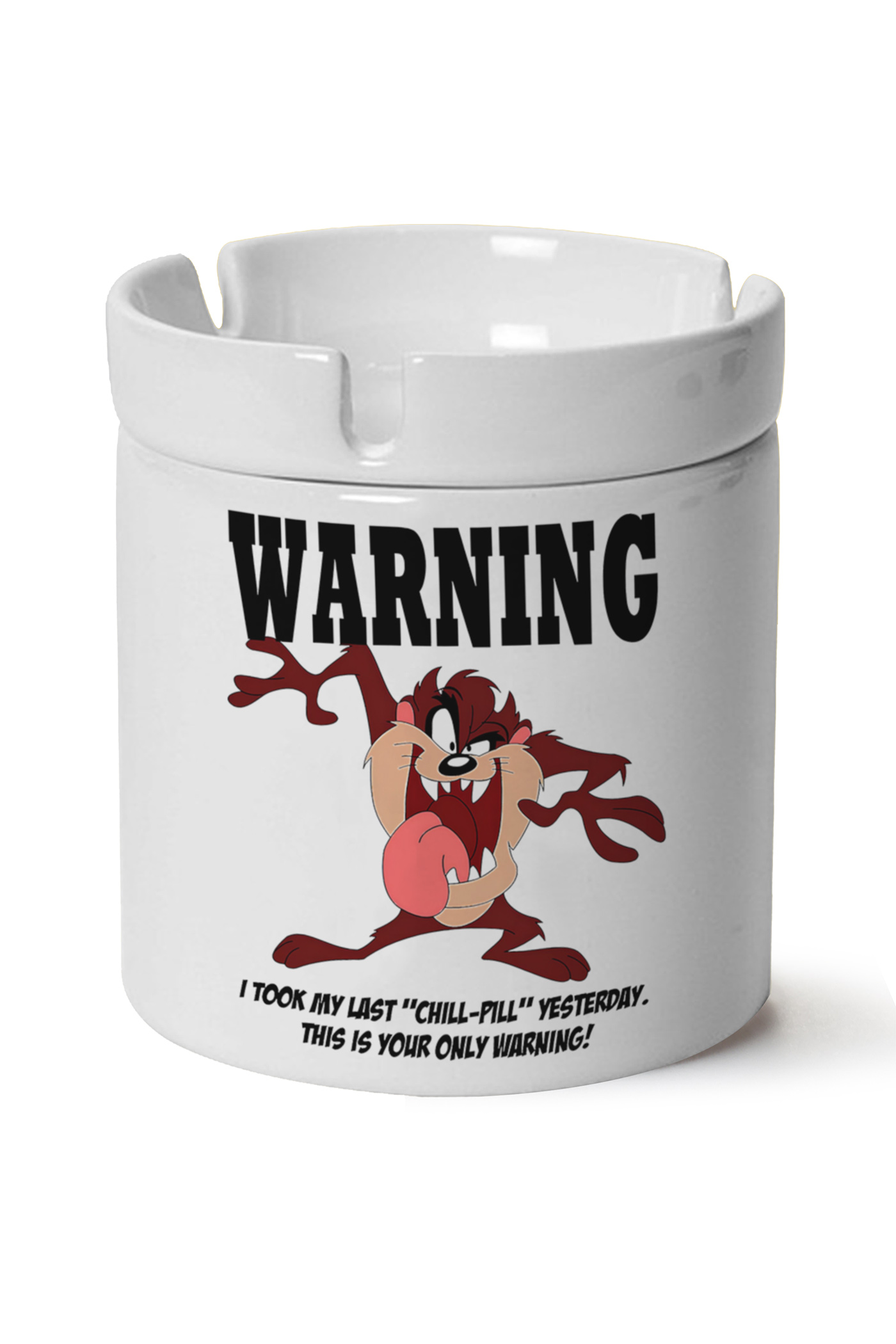 Tazmanya Canavarı Baskılı Porselen At Söndür Küllük