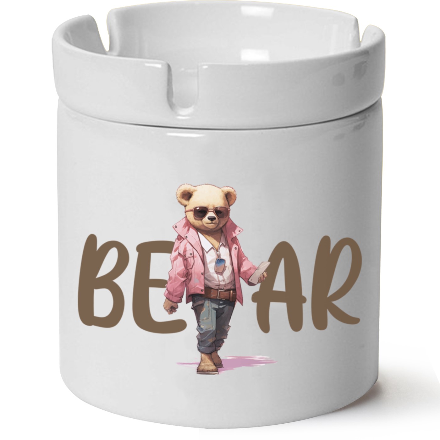 Ayıcık Baskılı Porselen At Söndür Küllük