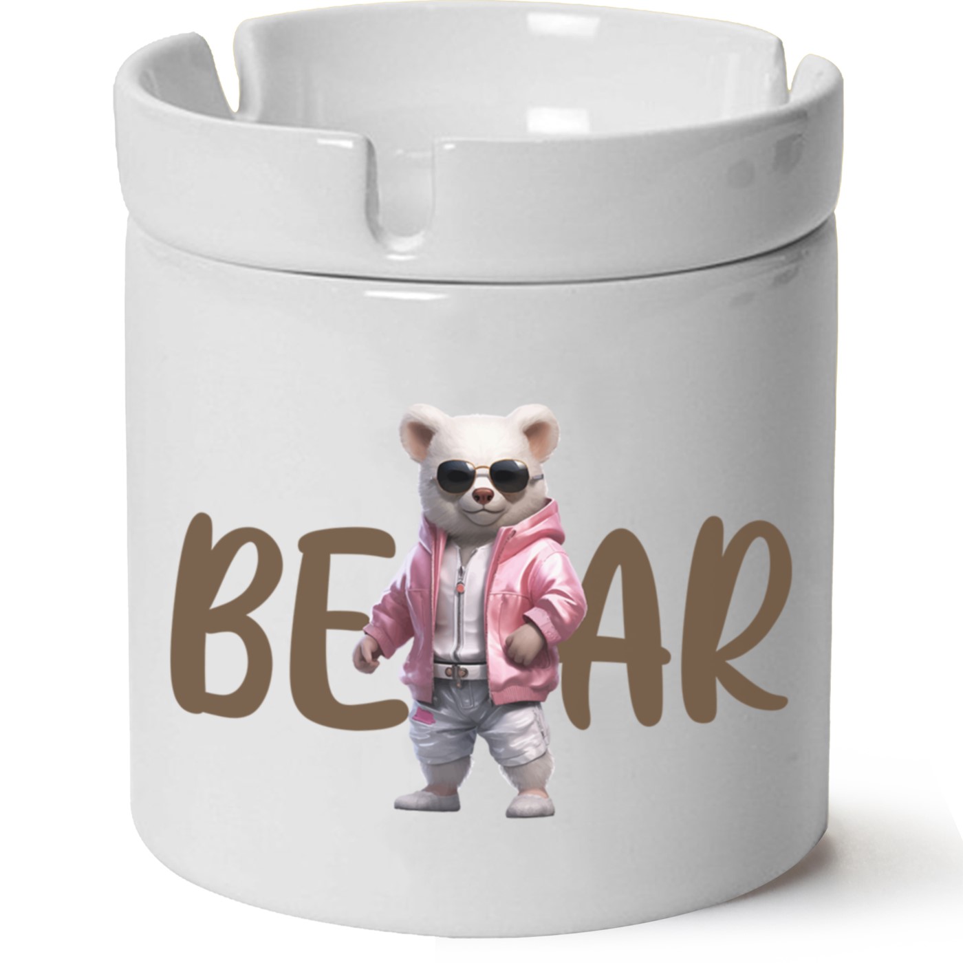 Ayıcık Baskılı Porselen At Söndür Küllük