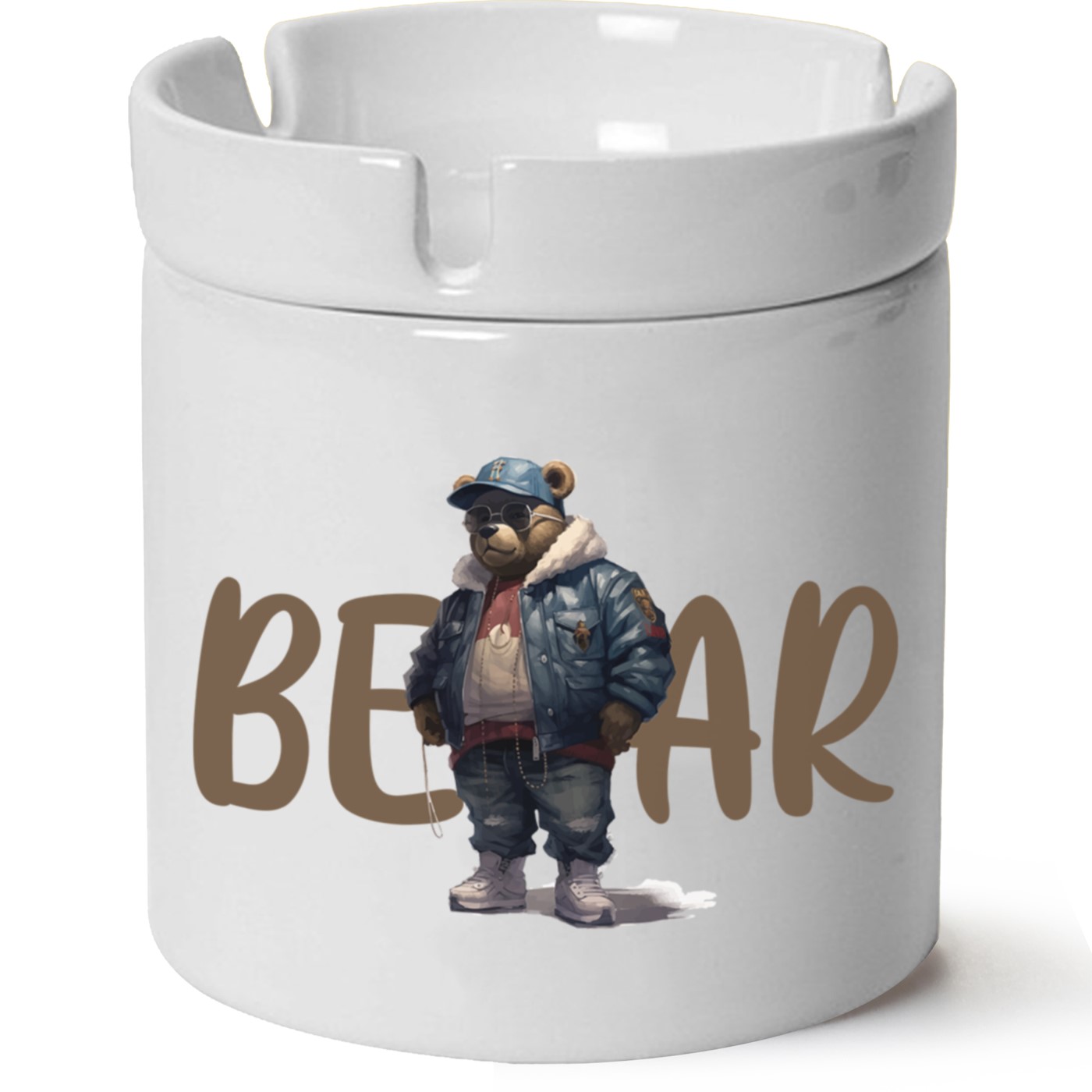 Ayıcık Baskılı Porselen At Söndür Küllük