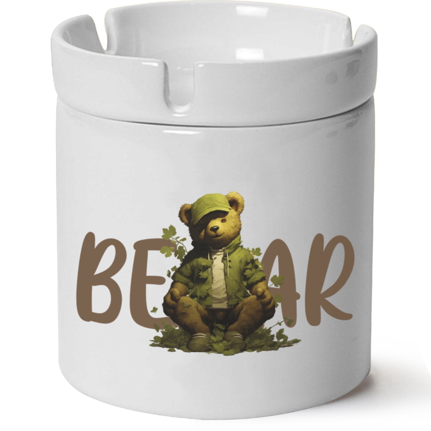 Ayıcık Baskılı Porselen At Söndür Küllük