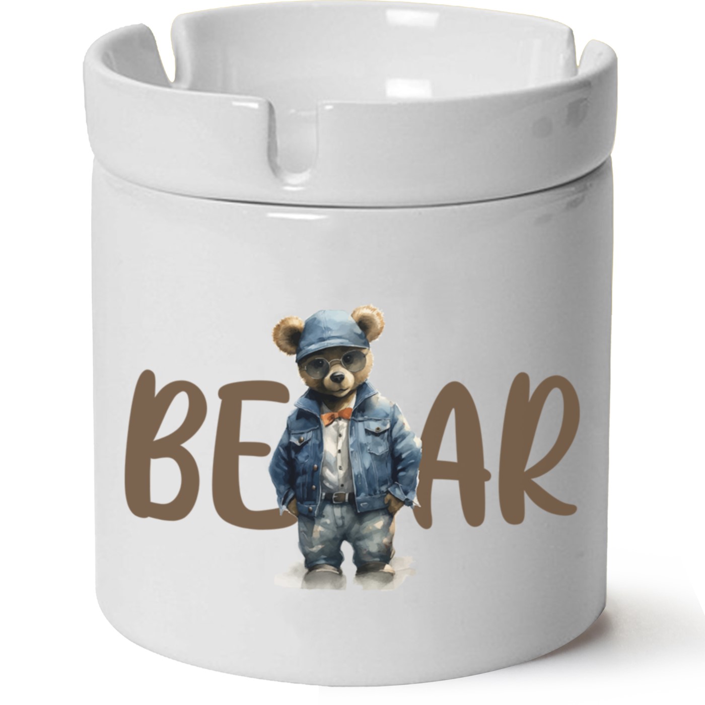 Ayıcık Baskılı Porselen At Söndür Küllük