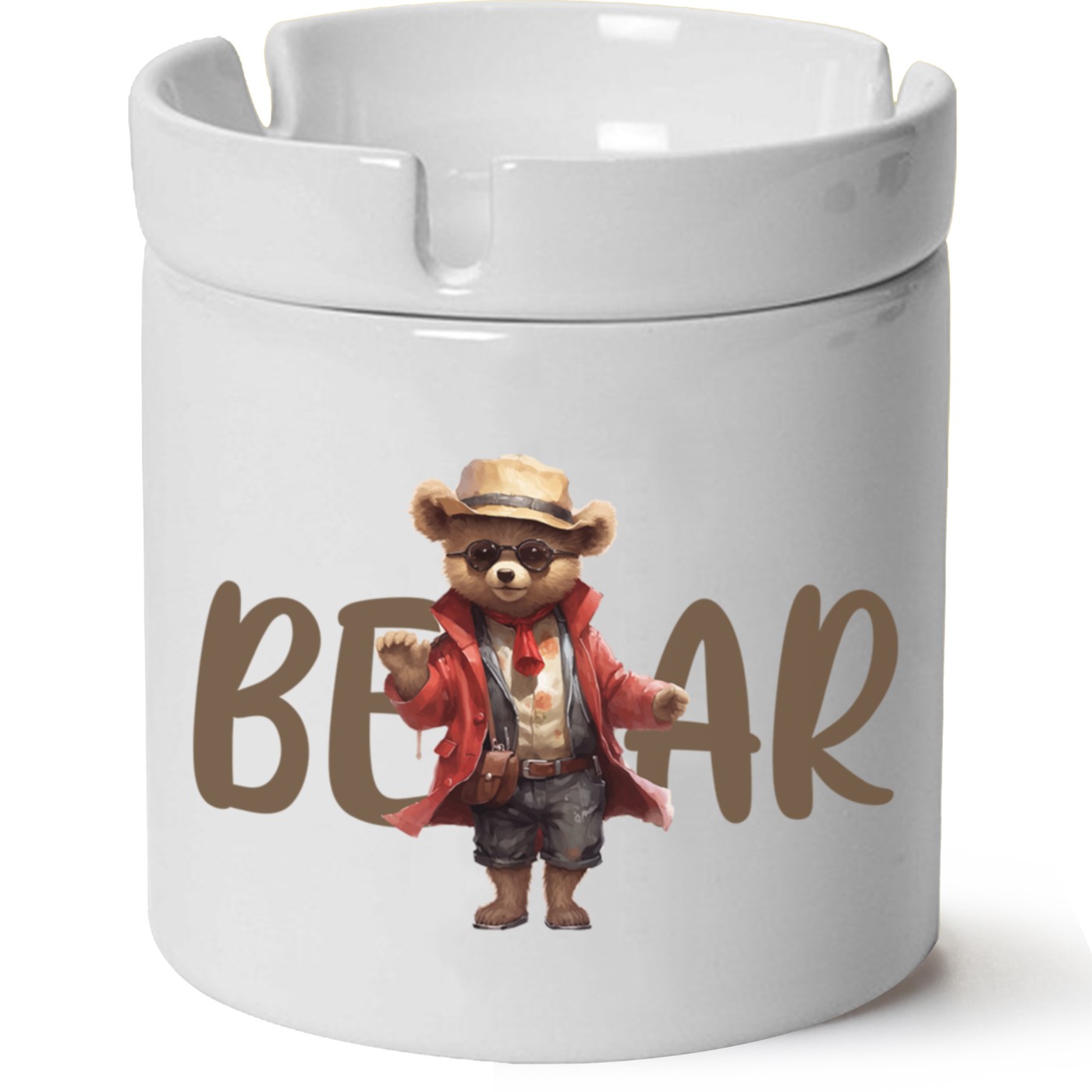 Ayıcık Baskılı Porselen At Söndür Küllük