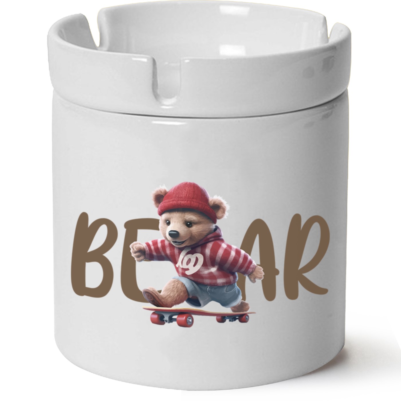 Ayıcık Baskılı Porselen At Söndür Küllük