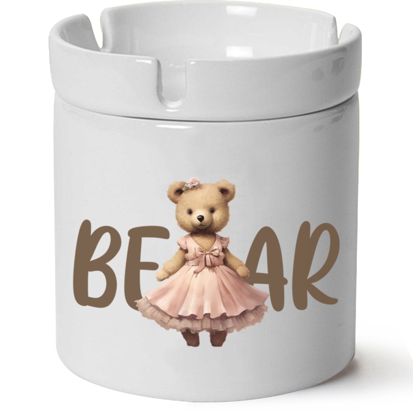 Ayıcık Baskılı Porselen At Söndür Küllük