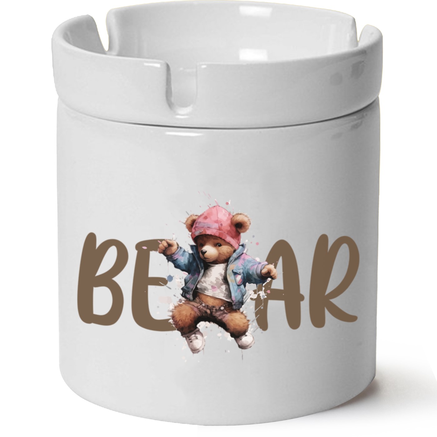 Ayıcık Baskılı Porselen At Söndür Küllük