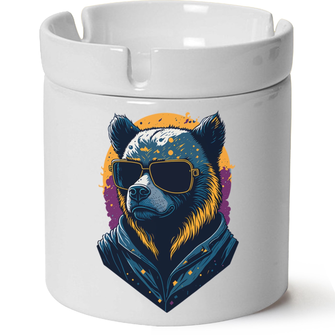 Ayıcık Baskılı Porselen At Söndür Küllük