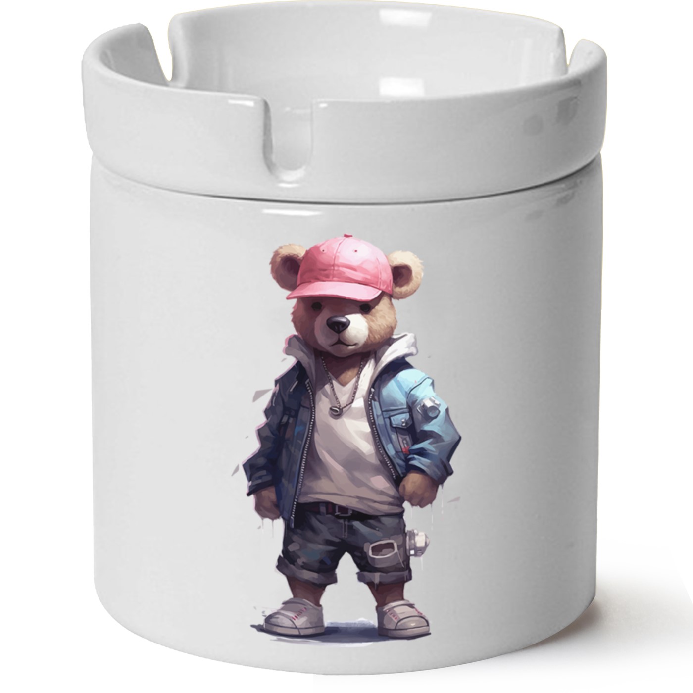 Ayıcık Baskılı Porselen At Söndür Küllük