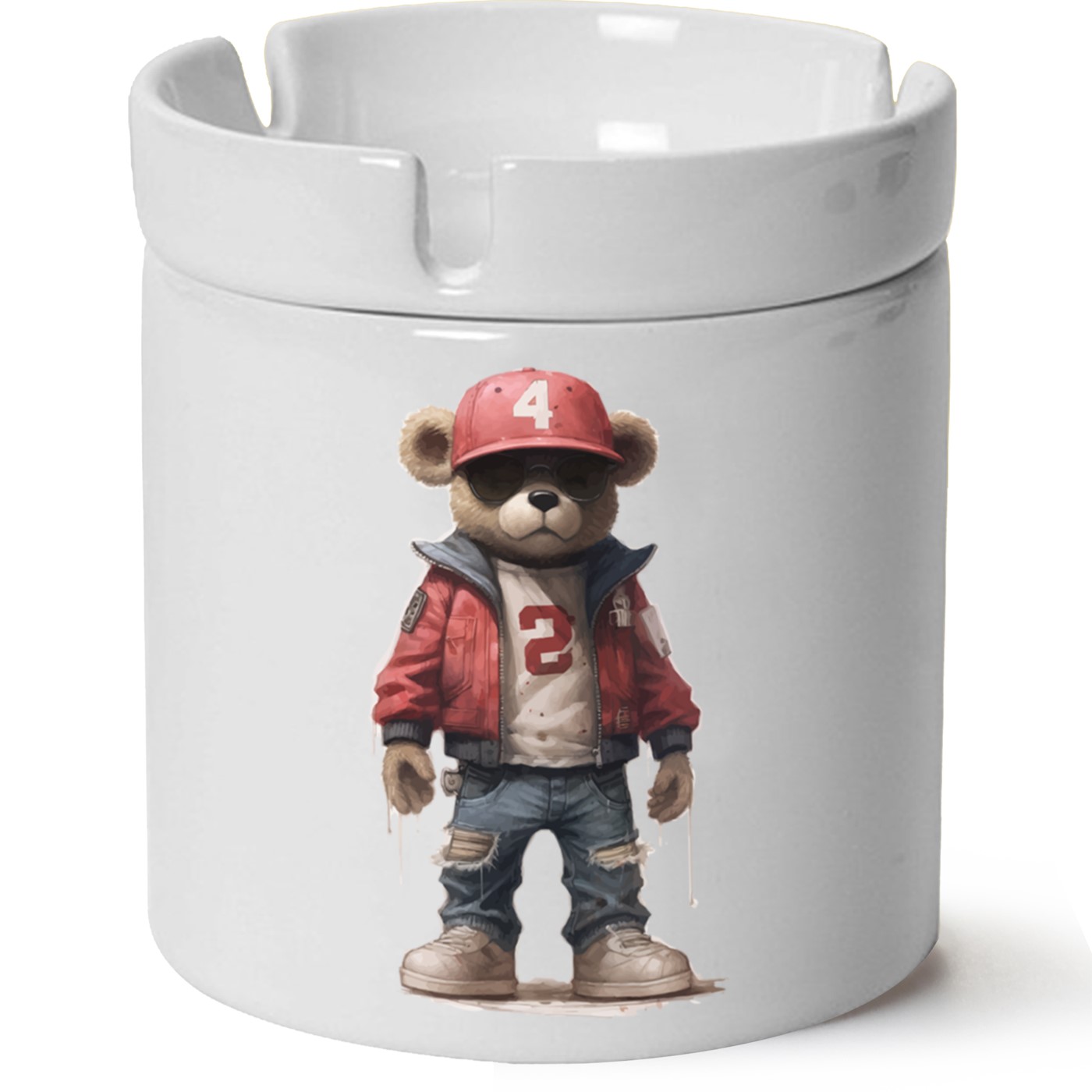 Ayıcık Baskılı Porselen At Söndür Küllük