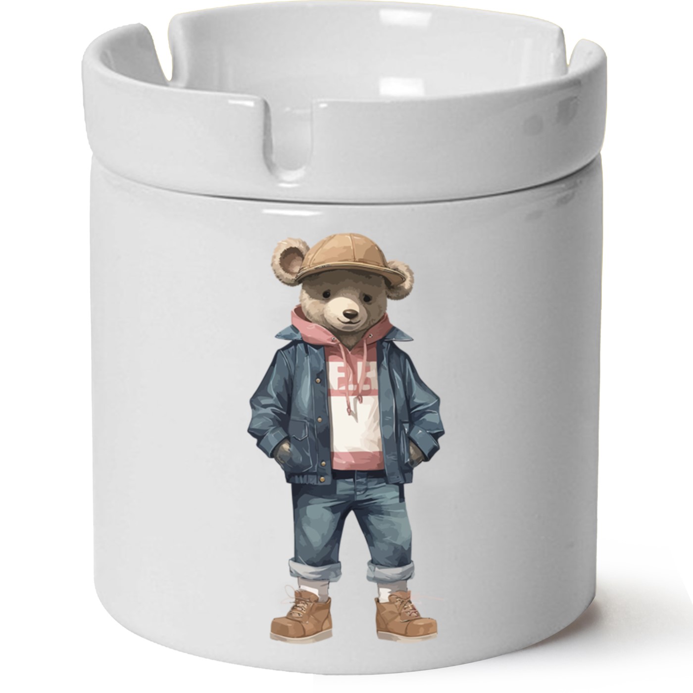 Ayıcık Baskılı Porselen At Söndür Küllük