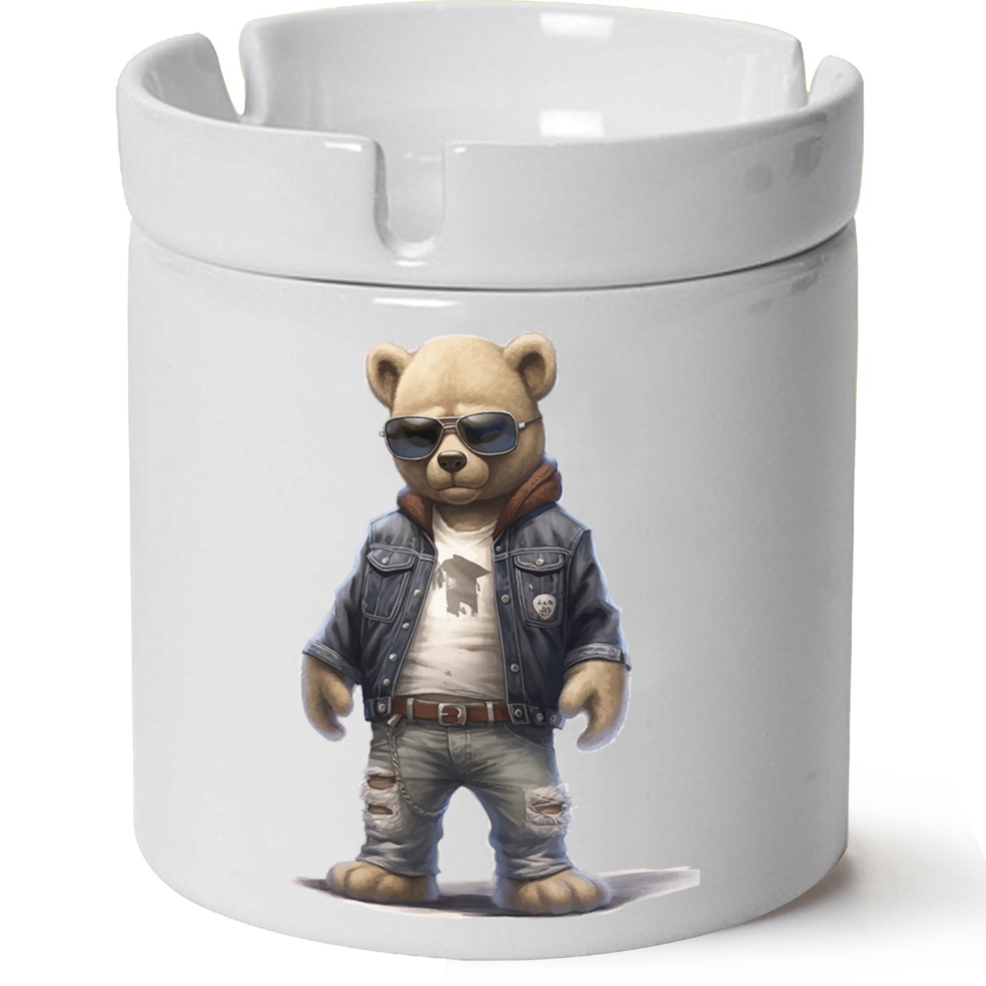 Ayıcık Baskılı Porselen At Söndür Küllük