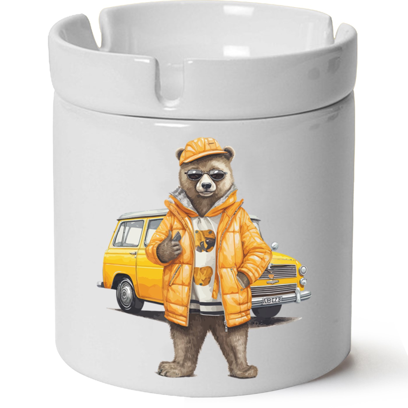 Ayıcık Baskılı Porselen At Söndür Küllük