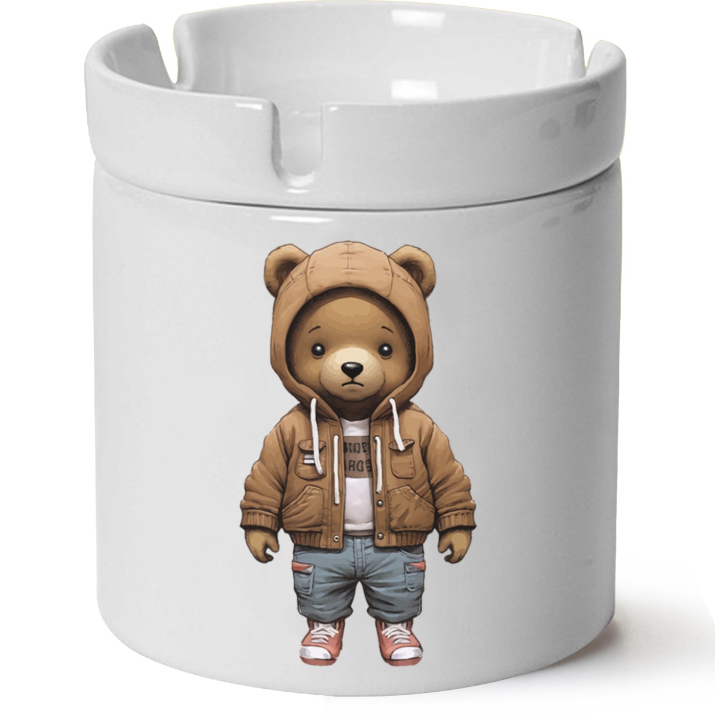 Ayıcık Baskılı Porselen At Söndür Küllük