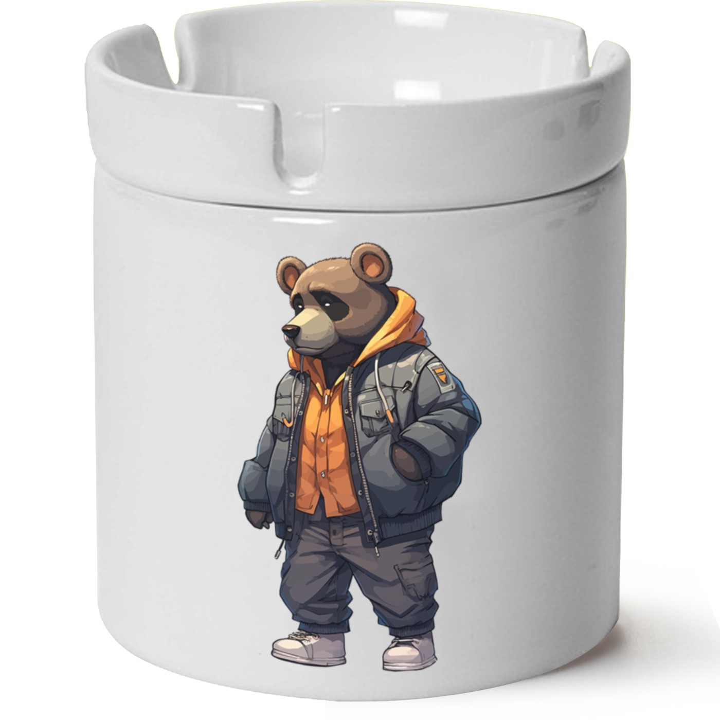 Ayıcık Baskılı Porselen At Söndür Küllük