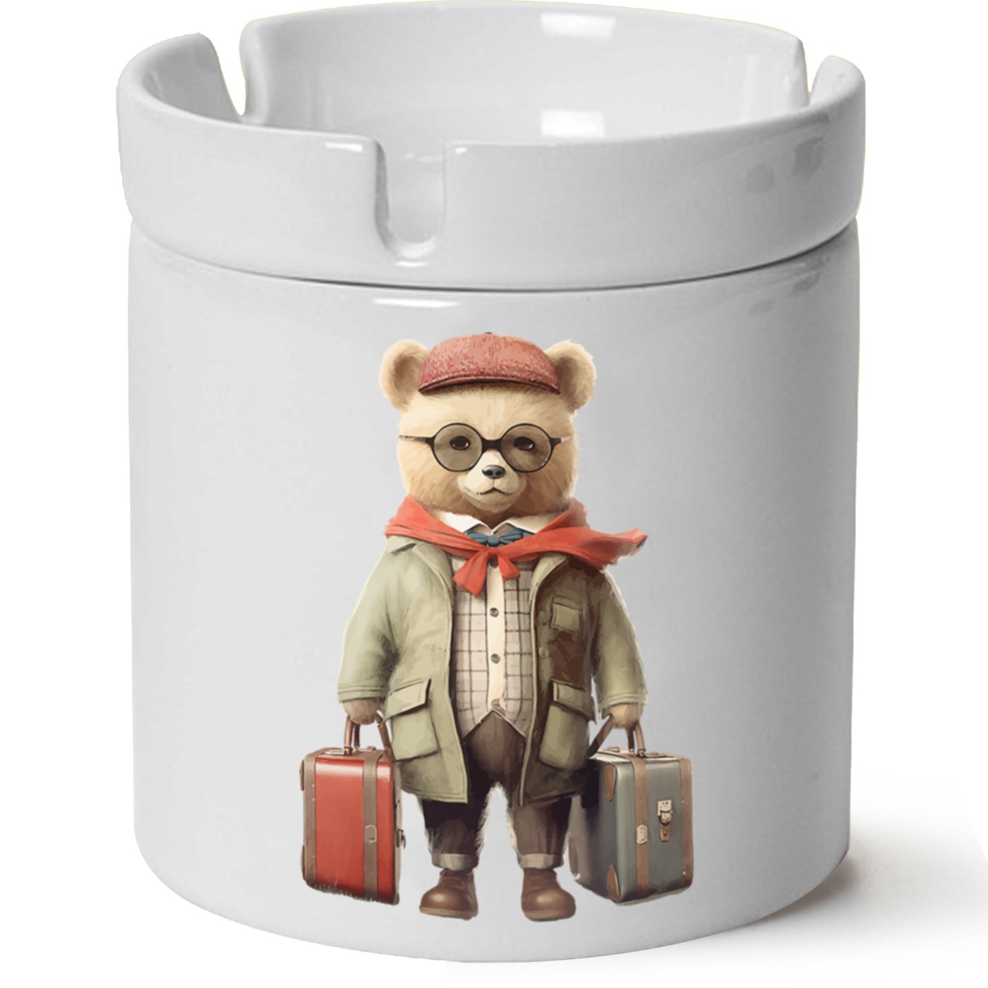 Ayıcık Baskılı Porselen At Söndür Küllük