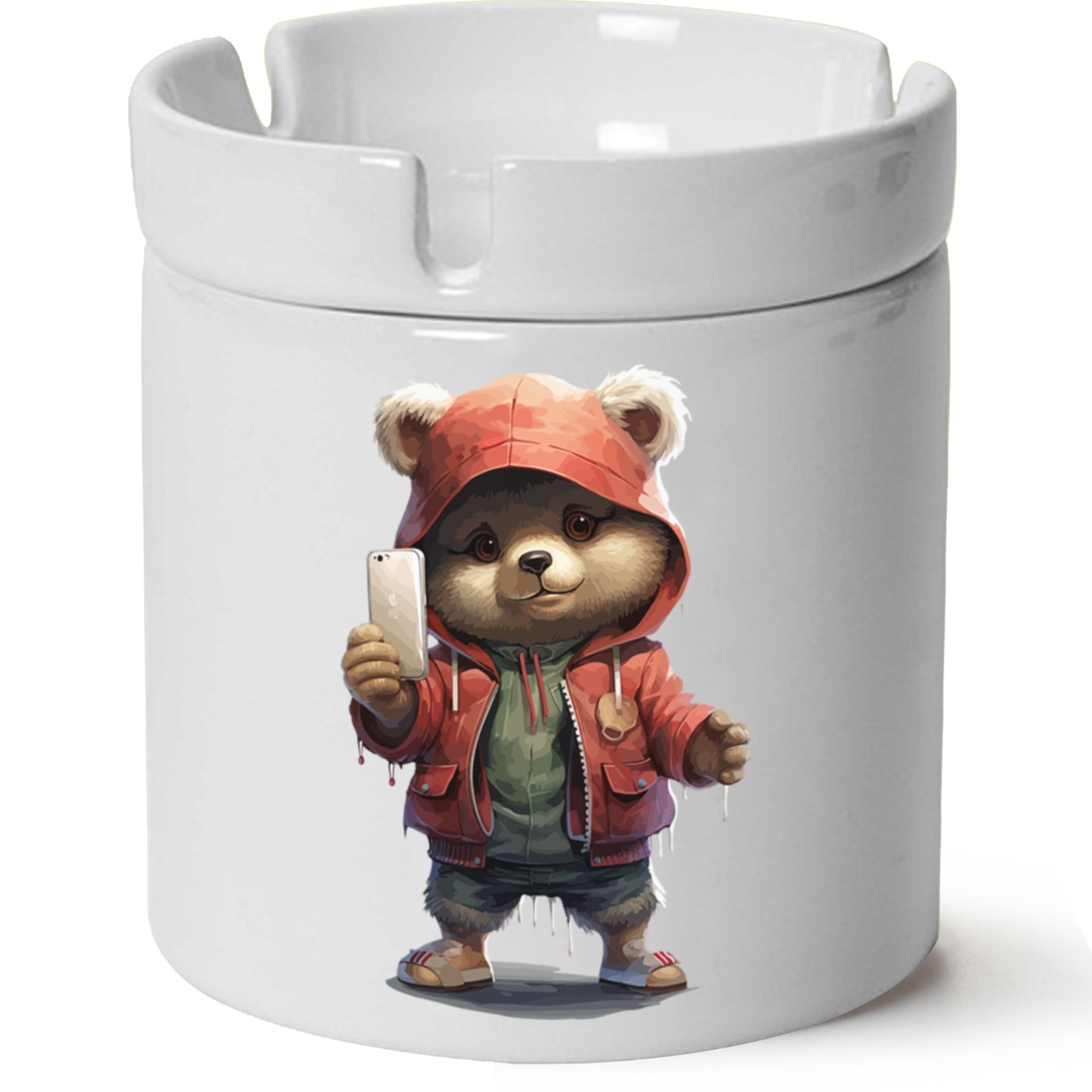 Ayıcık Baskılı Porselen At Söndür Küllük