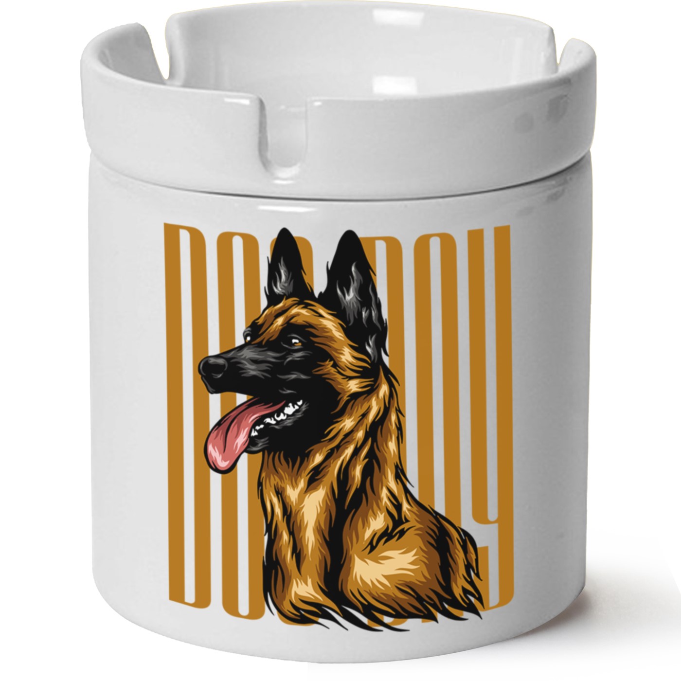 Köpek Baskılı Porselen At Söndür Küllük