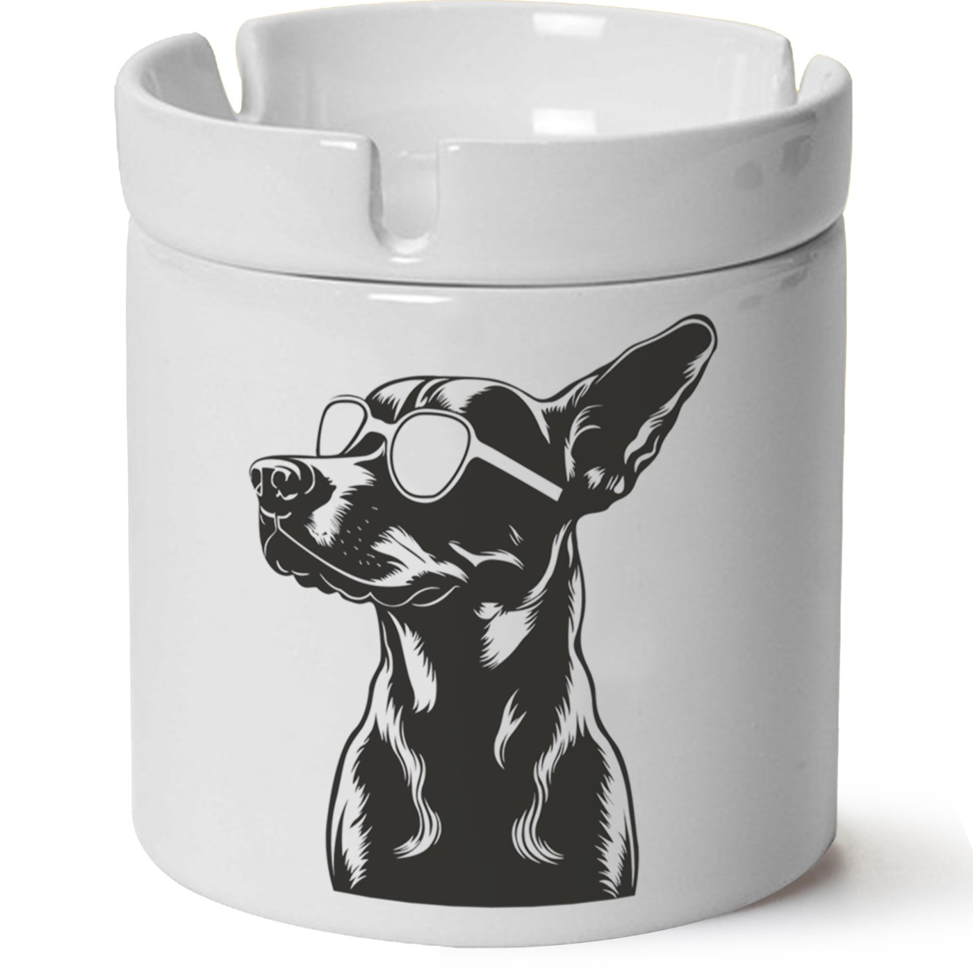 Köpek Baskılı Porselen At Söndür Küllük