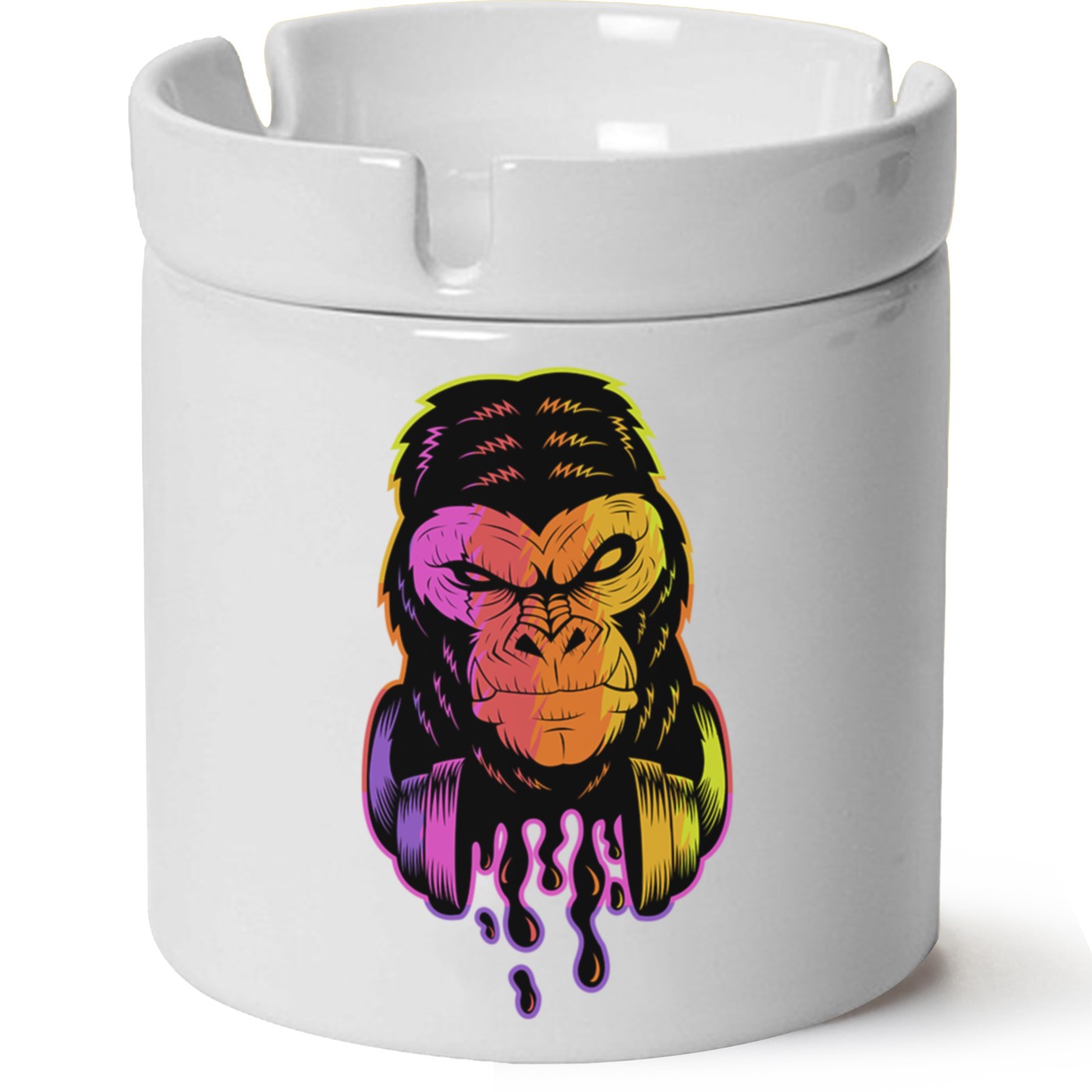 Monkey Baskılı Porselen At Söndür Küllük