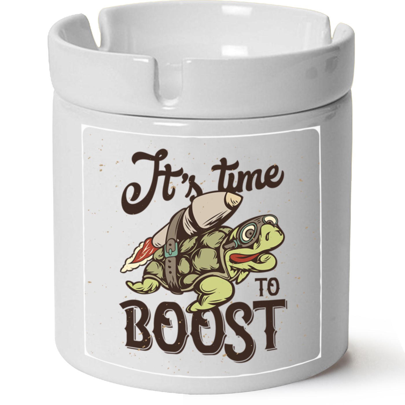 Caretta Caretta Baskılı Porselen At Söndür Küllük