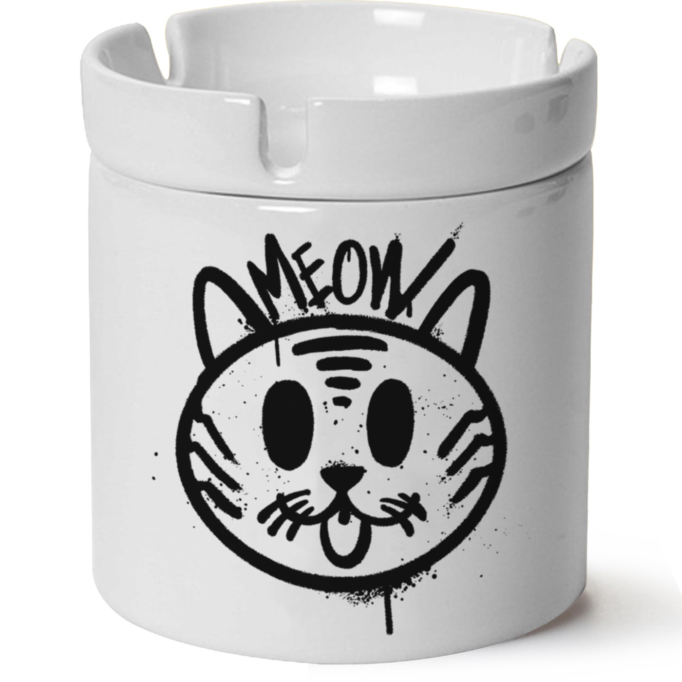 Kedi Baskılı Porselen At Söndür Küllük