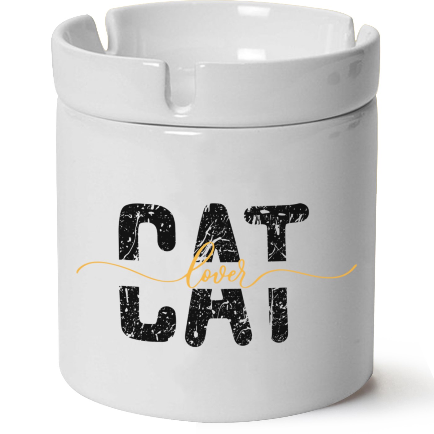 Kedi Baskılı Porselen At Söndür Küllük