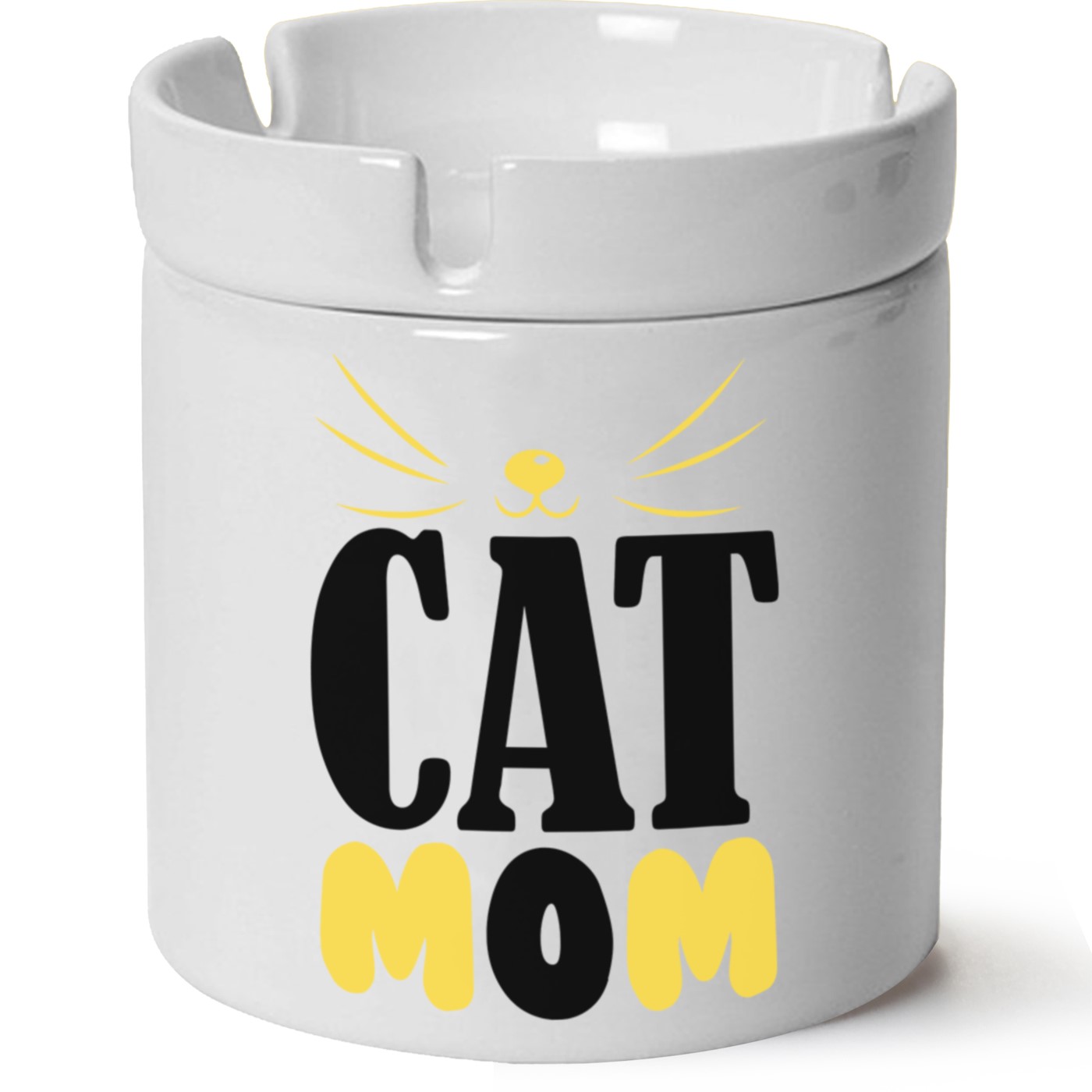 Kedi Baskılı Porselen At Söndür Küllük