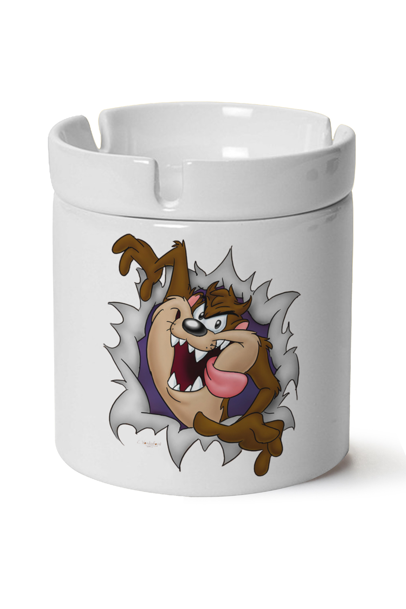 Tazmanya Canavarı Baskılı Porselen At Söndür Küllük