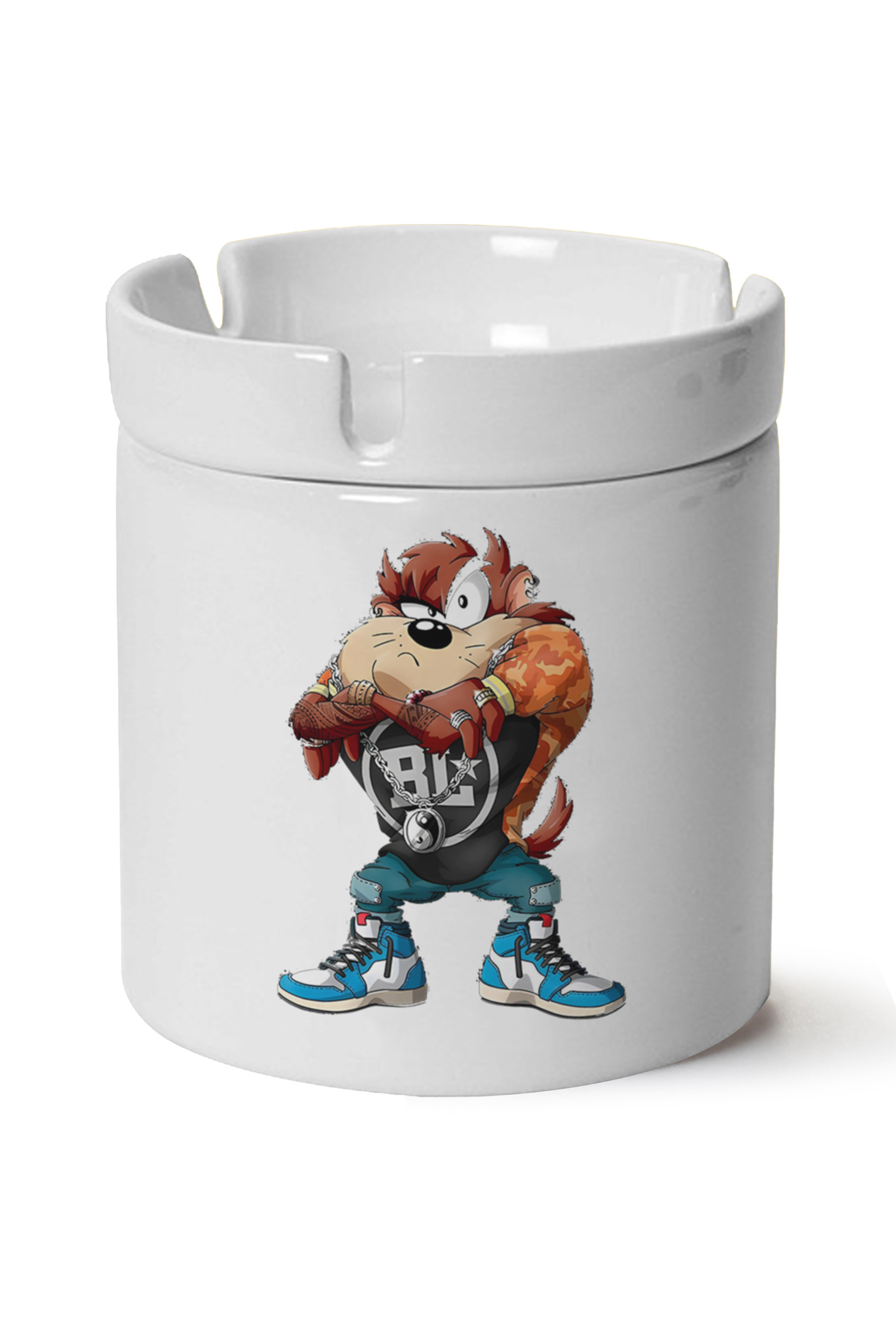 Tazmanya Canavarı Baskılı Porselen At Söndür Küllük