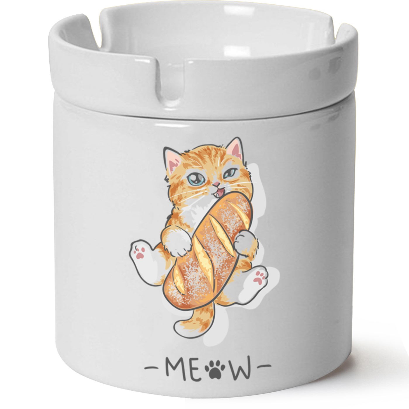 Kedi Baskılı Porselen At Söndür Küllük