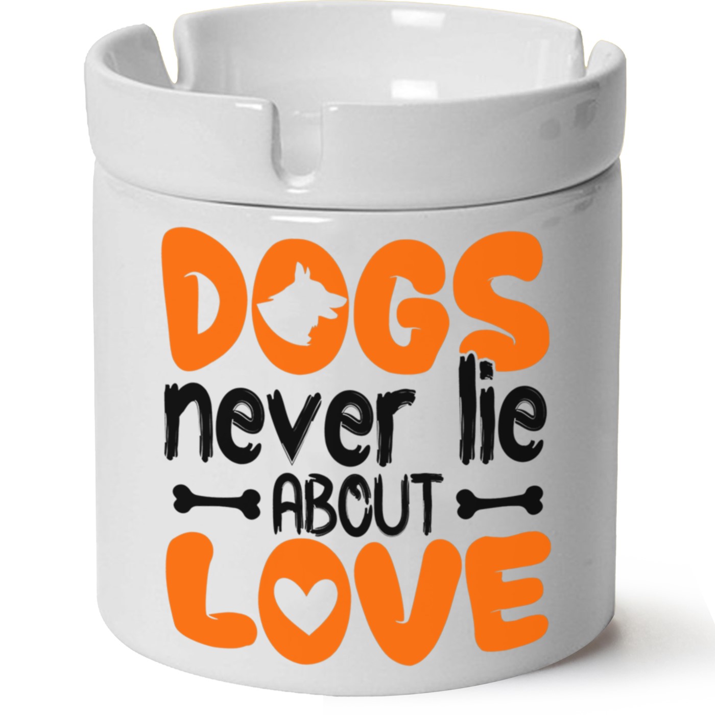 Köpek Baskılı Porselen At Söndür Küllük