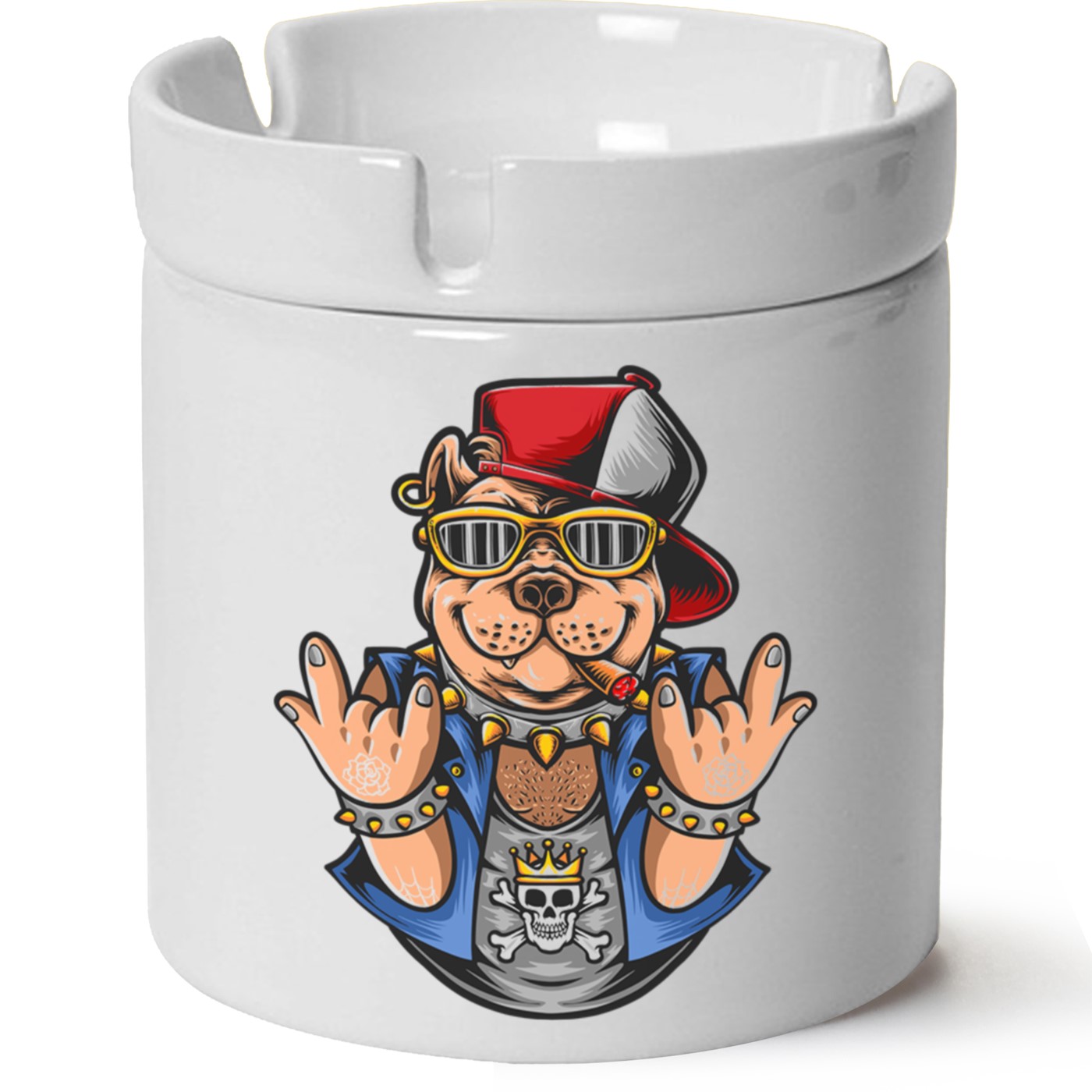 Köpek Baskılı Porselen At Söndür Küllük