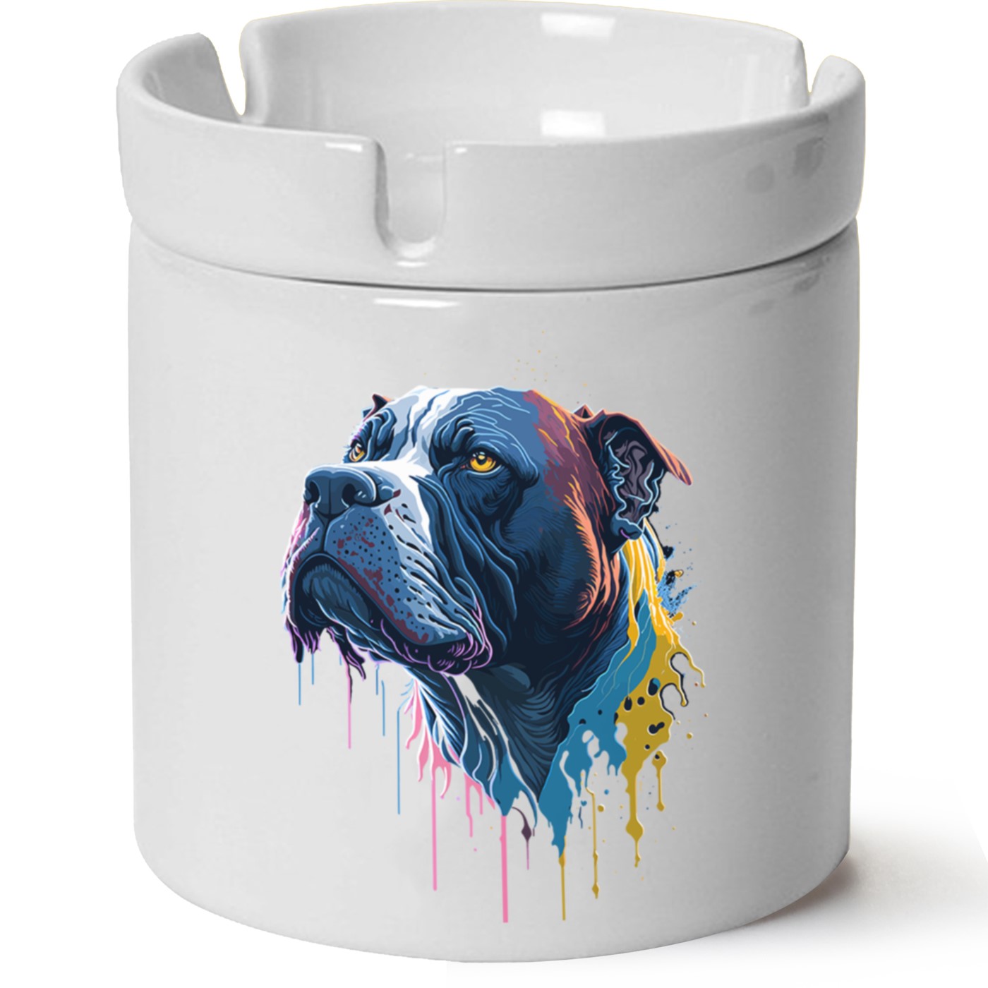 Köpek Baskılı Porselen At Söndür Küllük