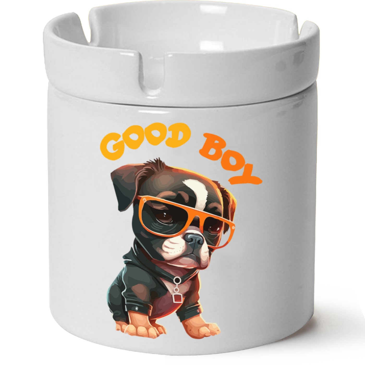 Köpek Baskılı Porselen At Söndür Küllük