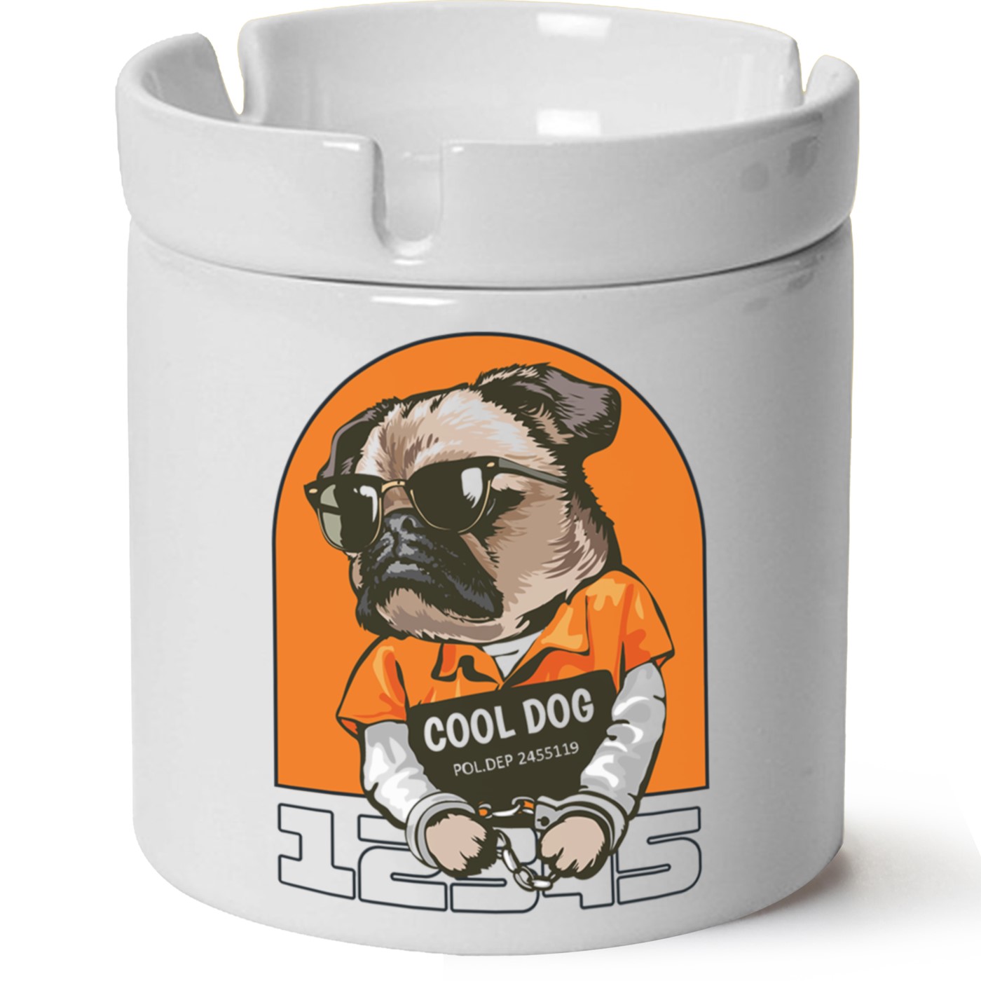 Köpek Baskılı Porselen At Söndür Küllük