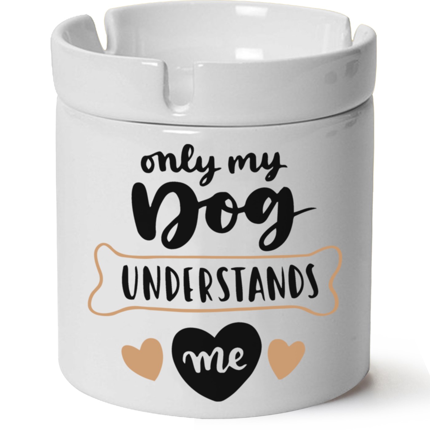 Köpek Baskılı Porselen At Söndür Küllük