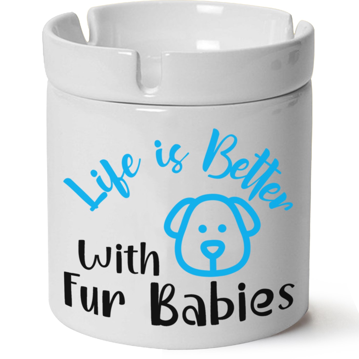 Köpek Baskılı Porselen At Söndür Küllük