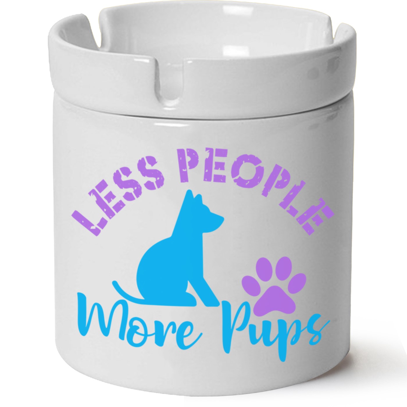 Köpek Baskılı Porselen At Söndür Küllük