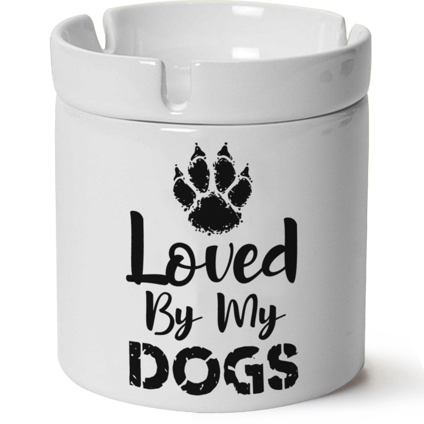 Köpek Baskılı Porselen At Söndür Küllük