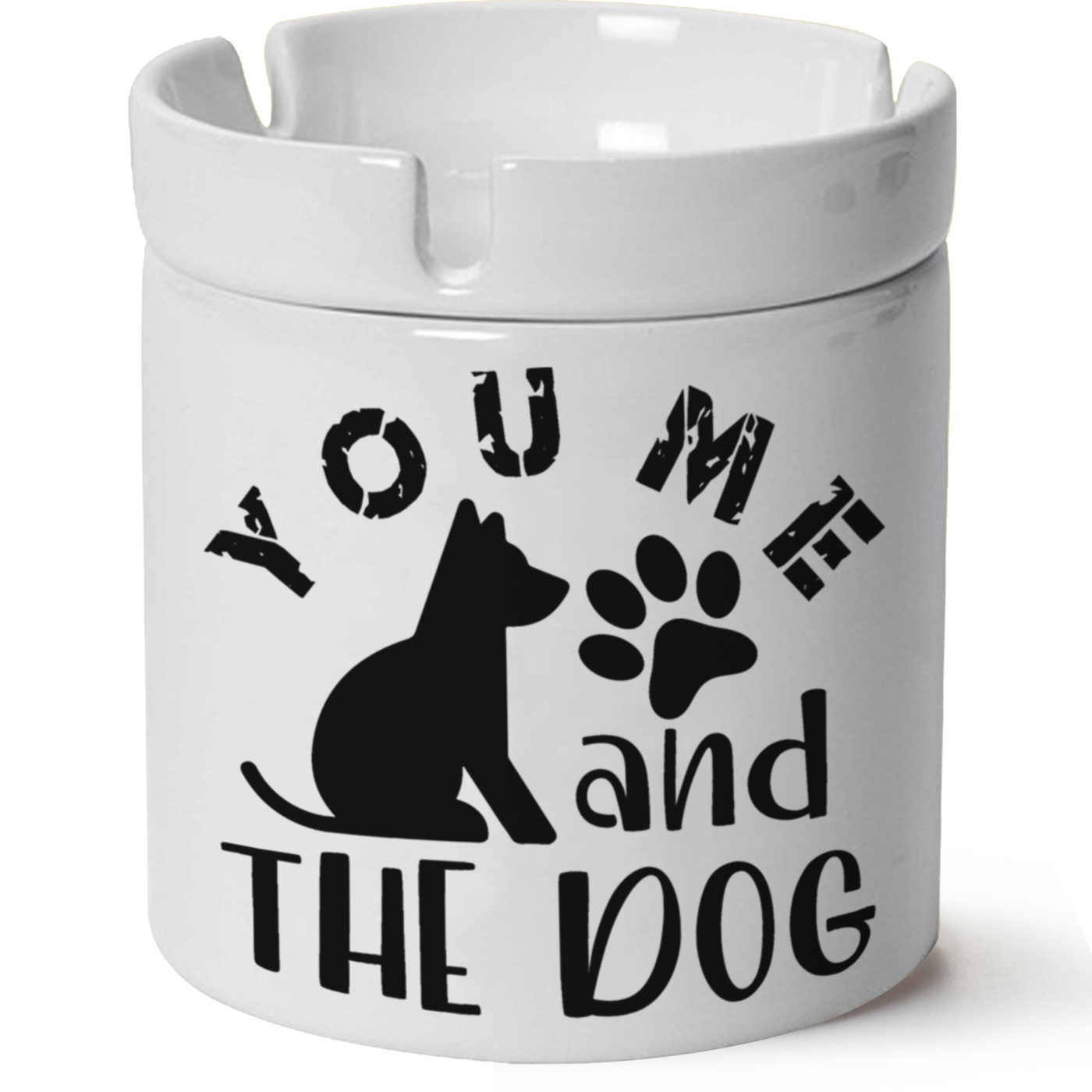 Köpek Baskılı Porselen At Söndür Küllük