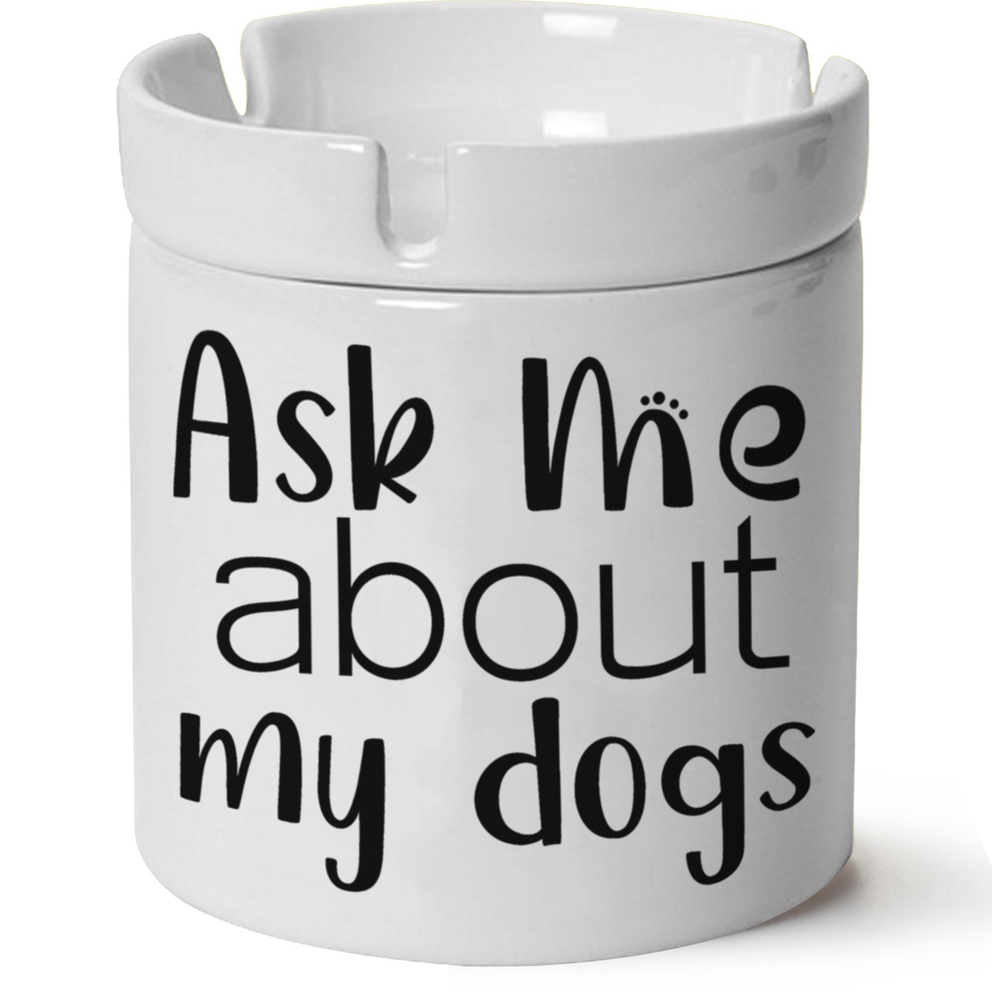 Köpek Baskılı Porselen At Söndür Küllük