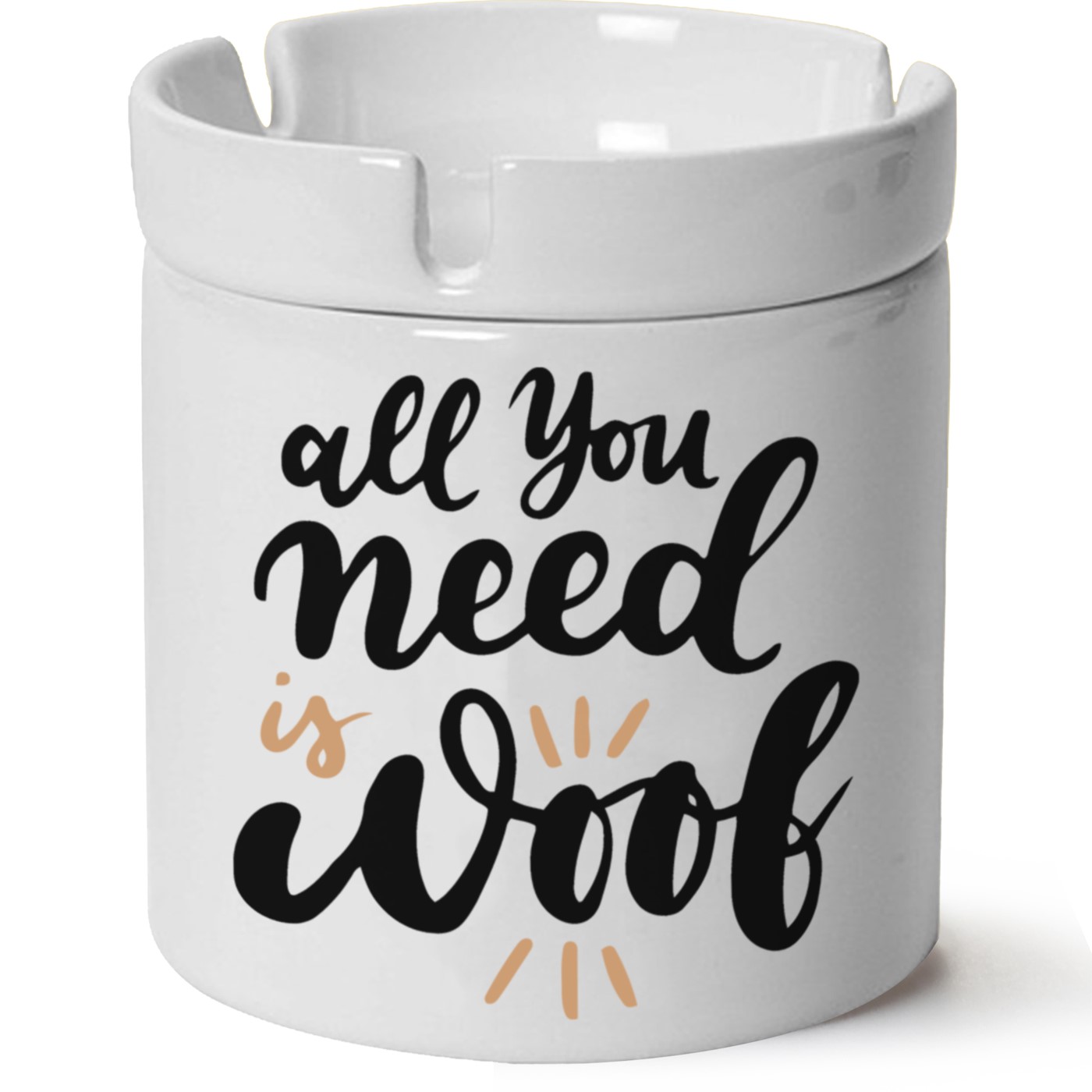 Köpek Baskılı Porselen At Söndür Küllük