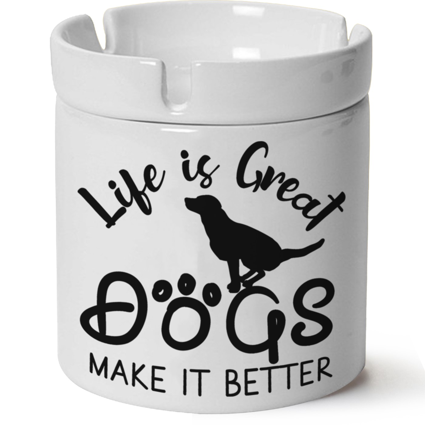 Köpek Baskılı Porselen At Söndür Küllük