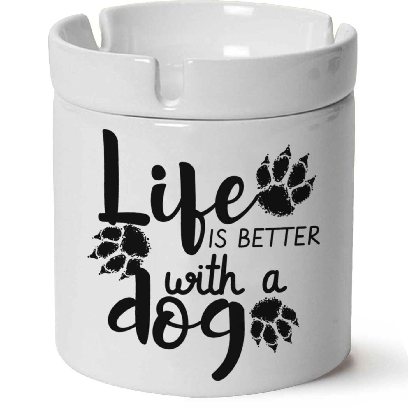 Köpek Baskılı Porselen At Söndür Küllük