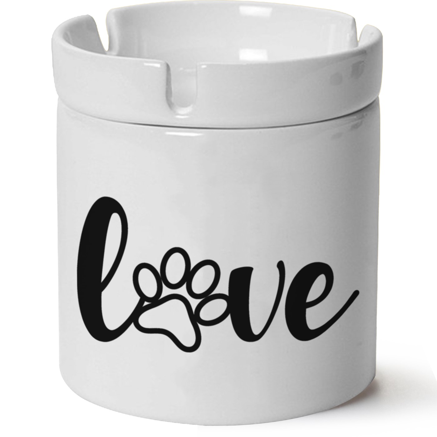 Köpek Baskılı Porselen At Söndür Küllük