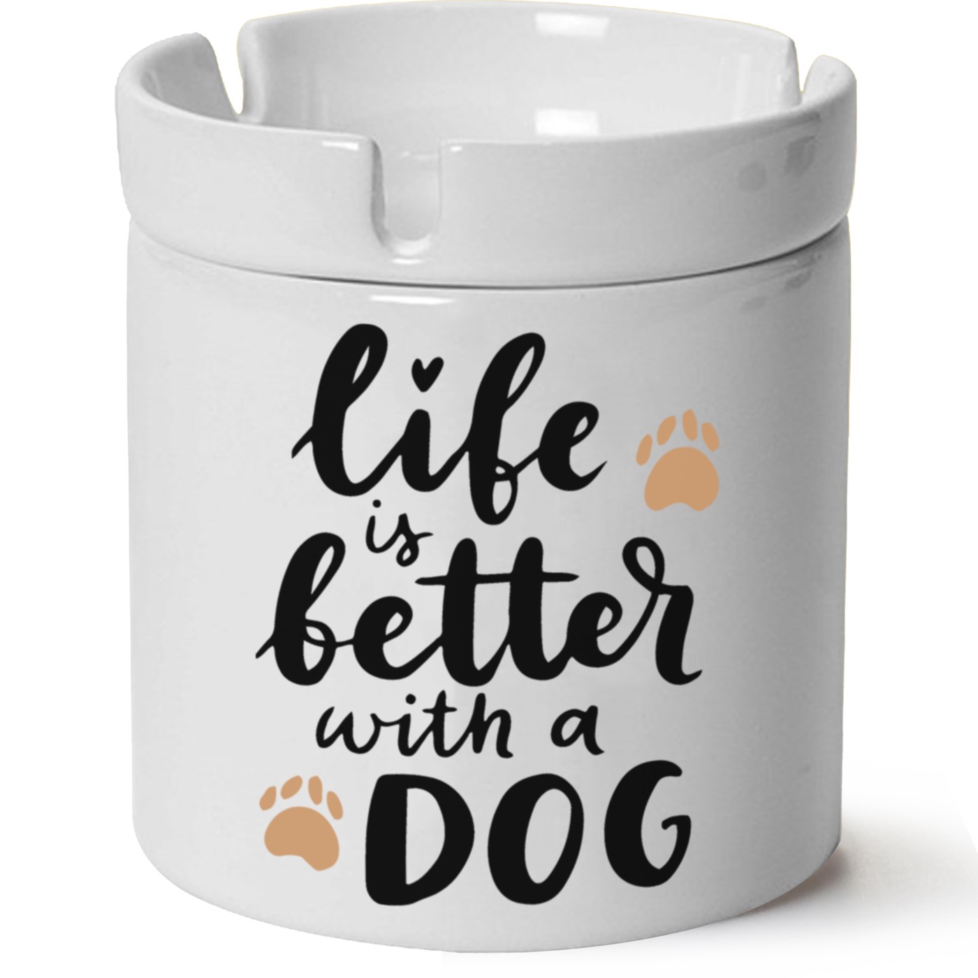 Köpek Baskılı Porselen At Söndür Küllük