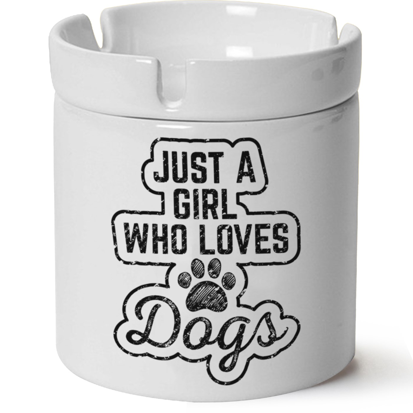 Köpek Baskılı Porselen At Söndür Küllük