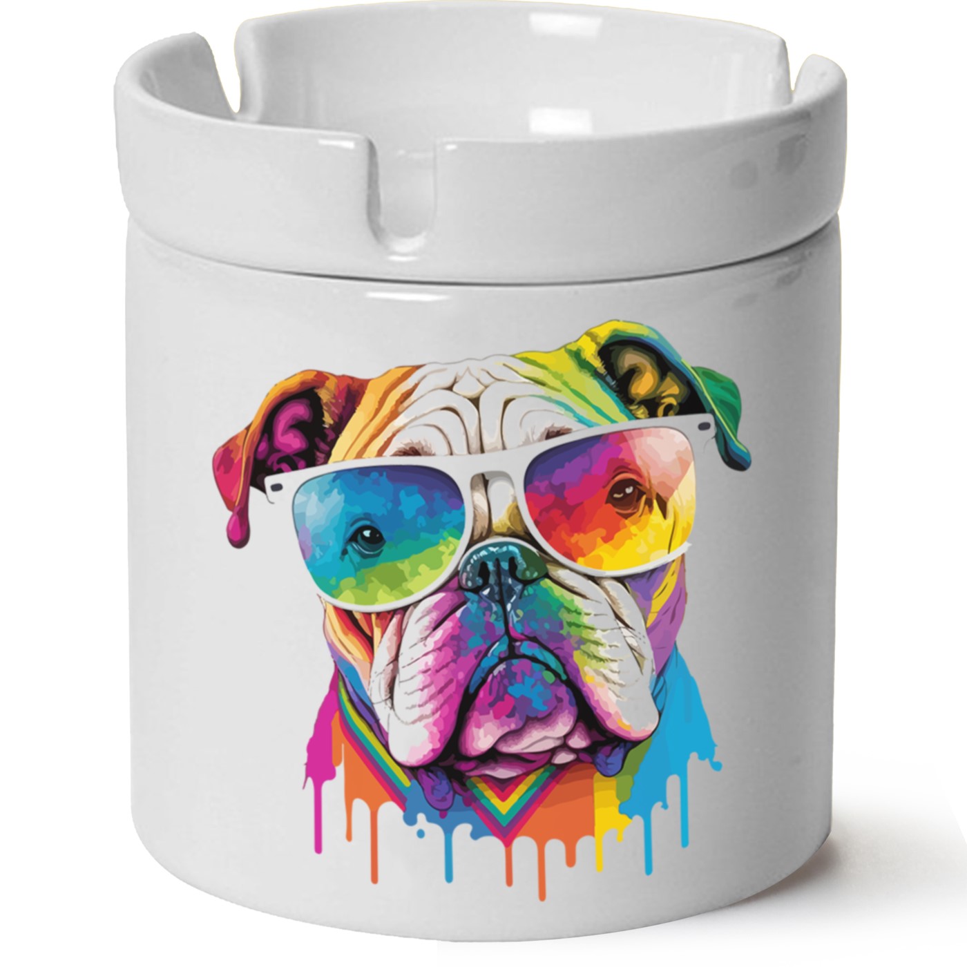 Köpek Baskılı Porselen At Söndür Küllük